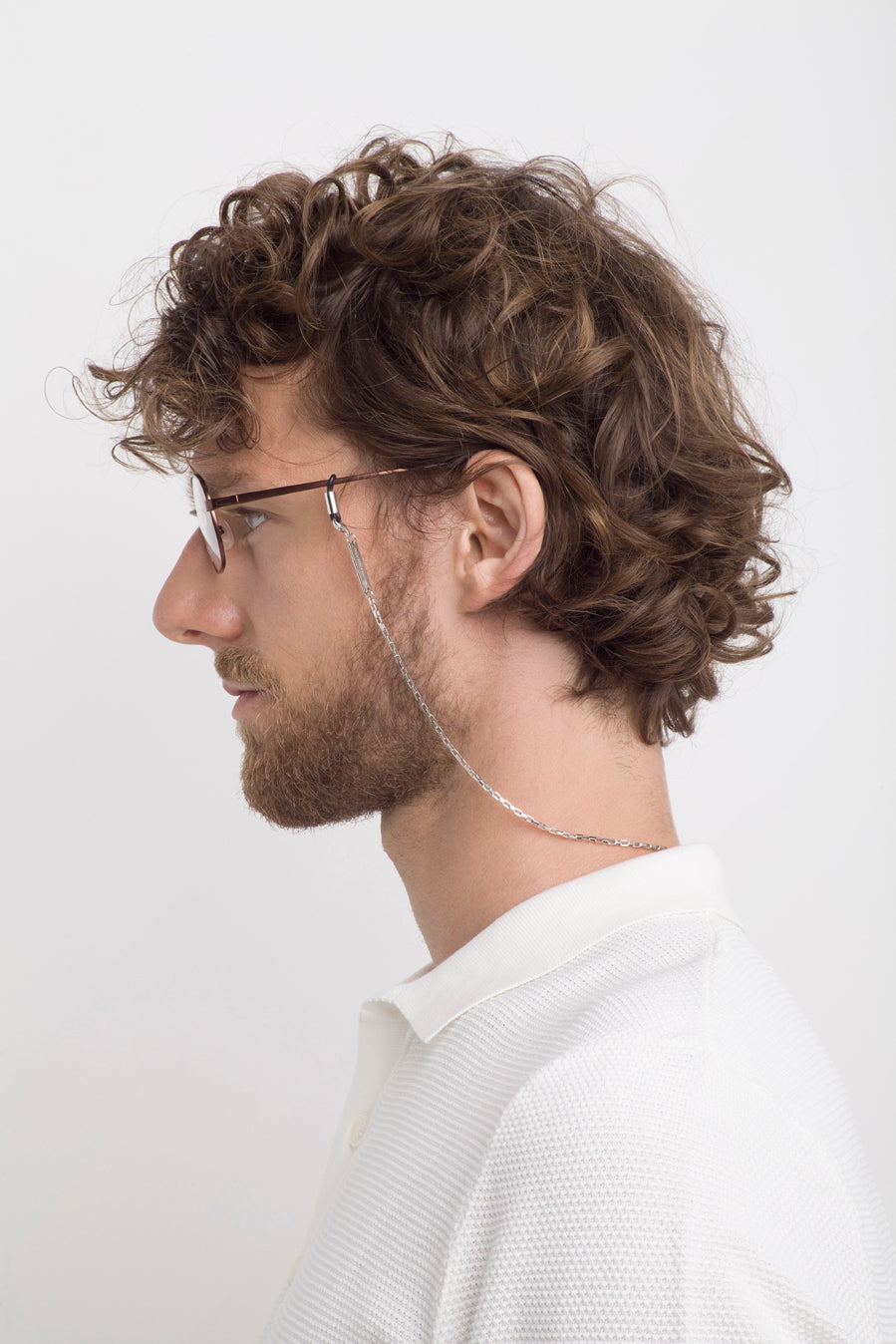 Berlino: collana e catena per occhiali tipo veneziana placcata rodio