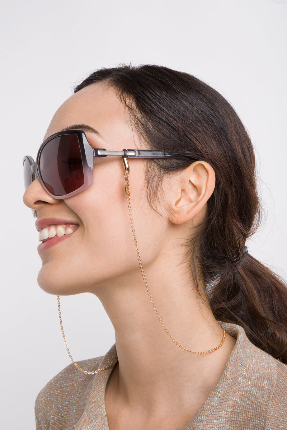 Firenze: collana e catena per occhiali placcata oro 24K