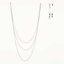 Carica l&#39;immagine nel visualizzatore di Gallery, Milano, collana e catena per occhiali a tre fili color silver
