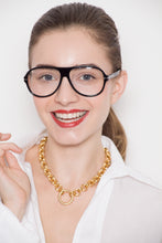Load image into Gallery viewer, Paris: necklace with eyeglass ring, turns into a bracelet
